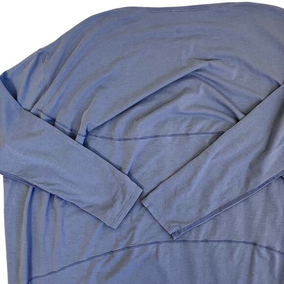 Lululemon Womens Back In Action Long Sleeve Top Blue Sz 16 - Picture 16 of 16